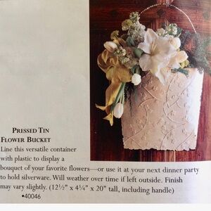 Southern Living at Home Pressed tin hanging wall bucket